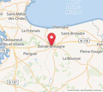 Map of Dol-de-Bretagne, Brittany