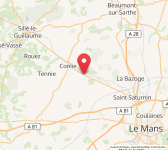 Map of Domfront-en-Champagne, Pays de la Loire