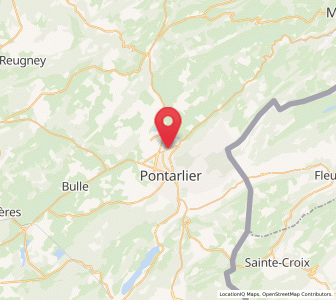 Map of Doubs, Bourgogne-Franche-Comté