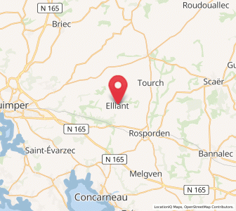 Map of Elliant, Brittany