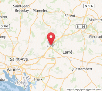 Map of Elven, Brittany
