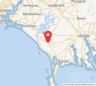 Map of Erdeven, Brittany