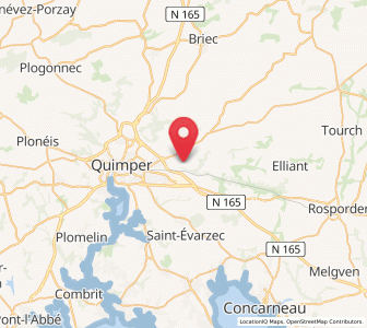 Map of Ergué-Gabéric, Brittany