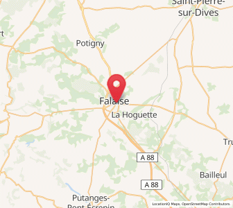 Map of Falaise, Normandy