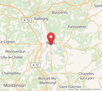 Map of Feurs, Auvergne-Rhône-Alpes
