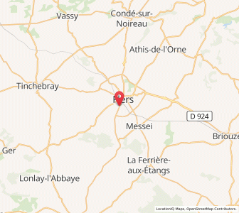 Map of Flers, Normandy