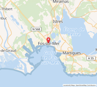 Map of Fos-sur-Mer, Provence-Alpes-Côte d'Azur