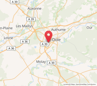 Map of Foucherans, Bourgogne-Franche-Comté