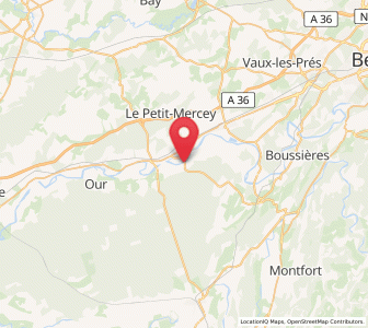 Map of Fraisans, Bourgogne-Franche-Comté