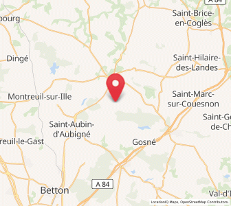 Map of Gahard, Brittany