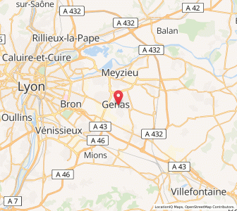 Map of Genas, Auvergne-Rhône-Alpes
