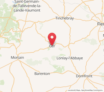 Map of Ger, Normandy