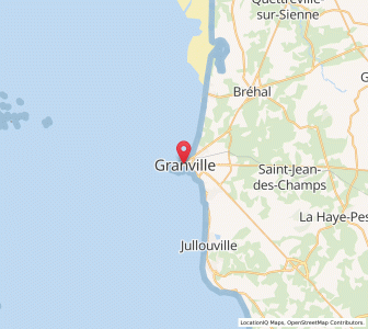 Map of Granville, Normandy