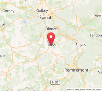 Map of Hadol, Grand Est