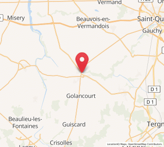 Map of Ham, Hauts-de-France