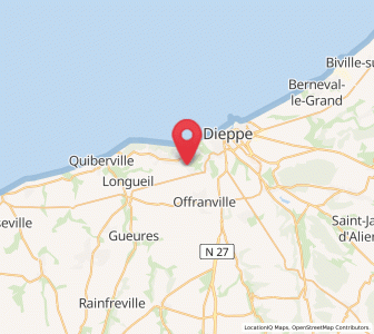 Map of Hautot-sur-Mer, Normandy