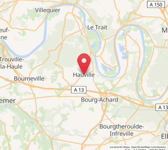 Map of Hauville, Normandy