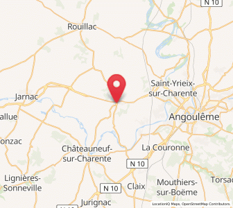 Map of Hiersac, Nouvelle-Aquitaine