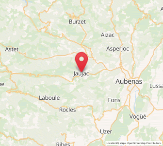 Map of Jaujac, Auvergne-Rhône-Alpes