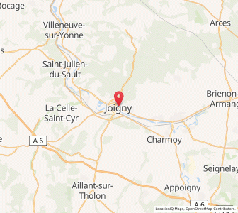 Map of Joigny, Bourgogne-Franche-Comté