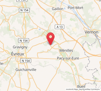 Map of Jouy-sur-Eure, Normandy