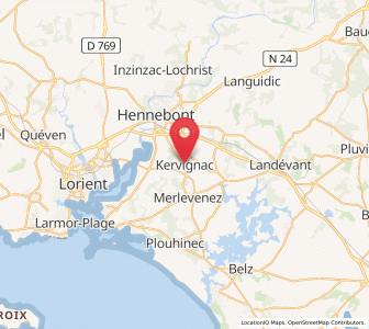 Map of Kervignac, Brittany