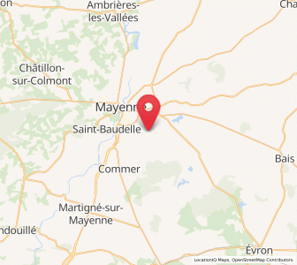 Map of La Bazoge-Montpinçon, Pays de la Loire