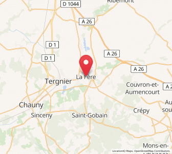 Map of La Fère, Hauts-de-France