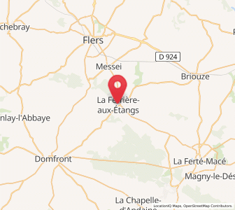 Map of La Ferrière-aux-Étangs, Normandy