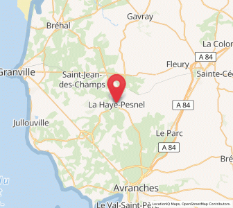 Map of La Haye-Pesnel, Normandy