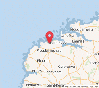 Map of Lampaul-Ploudalmézeau, Brittany