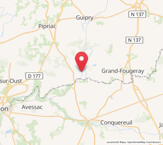 Map of Langon, Brittany