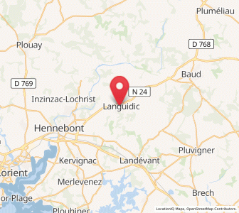 Map of Languidic, Brittany