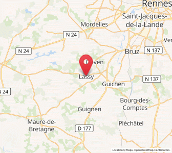 Map of Lassy, Brittany