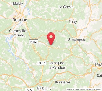 Map of Lay, Auvergne-Rhône-Alpes