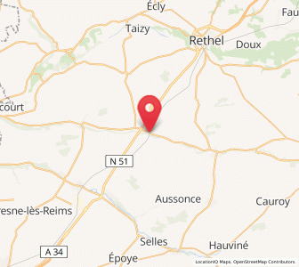 Map of Le Châtelet-sur-Retourne, Grand Est