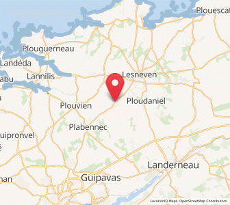 Map of Le Drennec, Brittany