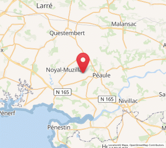 Map of Le Guerno, Brittany