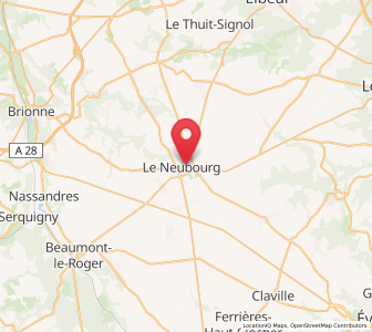 Map of Le Neubourg, Normandy