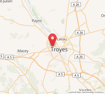 Map of Les Noës-près-Troyes, Grand Est