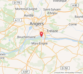 Map of Les Ponts-de-Cé, Pays de la Loire