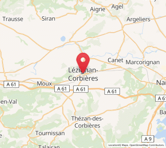 Map of Lézignan-Corbières, Occitanie