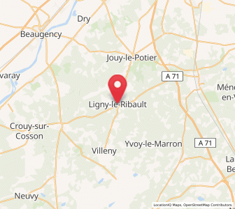 Map of Ligny-le-Ribault, Centre