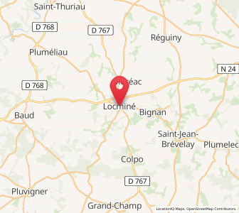 Map of Locminé, Brittany