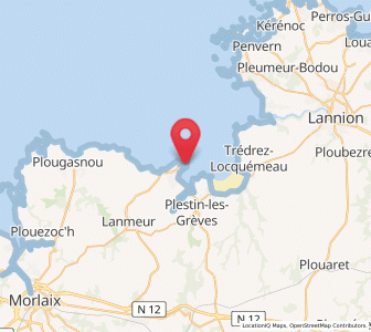Map of Locquirec, Brittany