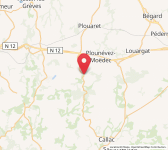 Map of Loguivy-Plougras, Brittany