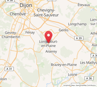 Map of Longecourt-en-Plaine, Bourgogne-Franche-Comté