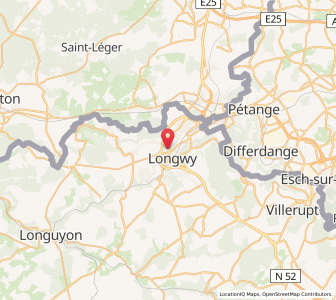 Map of Longwy, Grand Est