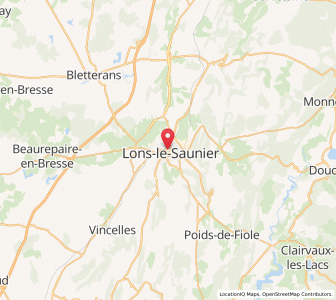 Map of Lons-le-Saunier, Bourgogne-Franche-Comté
