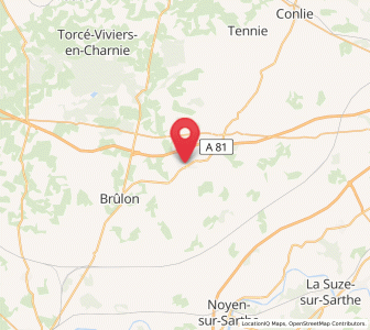 Map of Loué, Pays de la Loire